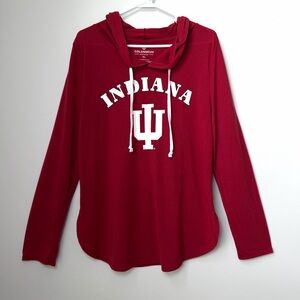 IU Red Indiana University Long sleeve Hoodie T-shirt Size XL